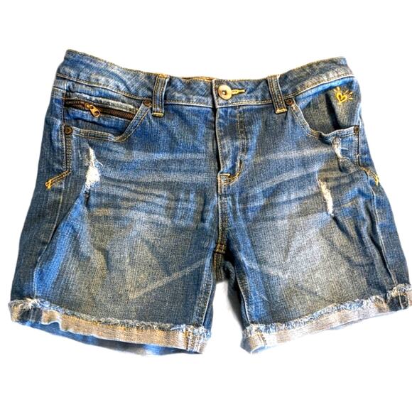 JUSTICE 12.5 Distressed Blue Jean Denim Shorts - Picture 1 of 5